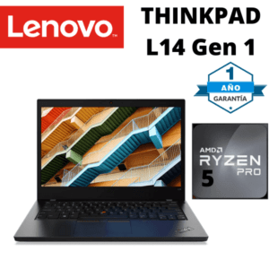 LAPTOP LENOVO THINKPAD L14 GEN 1 AMD RYZEN 5 PRO 4650U 2.1GHz 8GB RAM 256GB SSD 14 “(1366×768) NEGRO