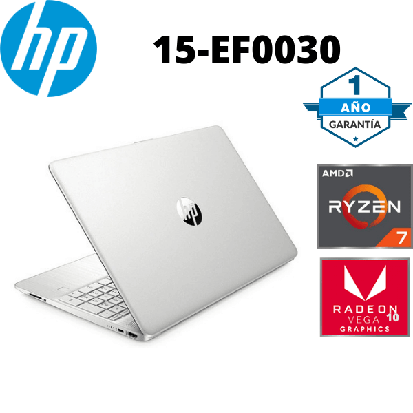 LAPTOP HP 15-EF0030 AMD RYZEN 7 3700U 2,3 GHz 16GB RAM 1 TB SSD 15,6 "(1920 x 1080) PLATA NATURAL - Imagen 2