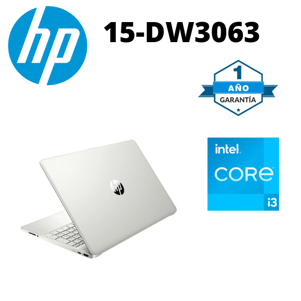 LAPTOP HP 15-DW3063 CORE i3 1115G4 3.0GHz 8GB RAM 128GB SSD 15.6" (1366x768), NATURAL SILVER ONCEAVA GENERACION - Imagen 2