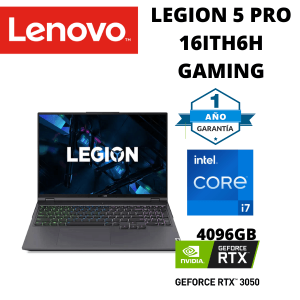 LAPTOP LENOVO LEGION 5 PRO 16ITH6H GAMING CORE I7-11800H 16GB RAM 512GB SSD 16″ WQXGA (2560×1600) 165Hz  GRAFICOS NVIDIA RTX 3050 4096MB STORM GREY ONCEAVA GENERACION
